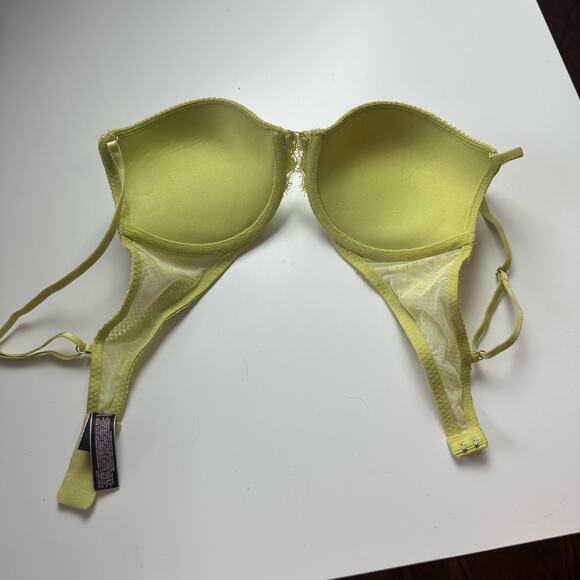 Victoria's Secret Women's 34C Very Sexy Push Up Bra Bright Green Shimmery Lace - Picture 8 of 8